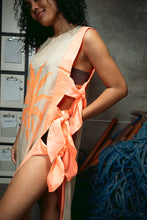 Load image into Gallery viewer, Agatha Side-tie Cover Up - Beige w/ Orange Border