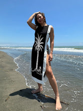 Load image into Gallery viewer, Agatha Side-tie Cover Up - Black with White Border
