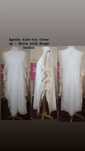 Load image into Gallery viewer, Agatha Tie-side Cover Up - White w/ Beige Border