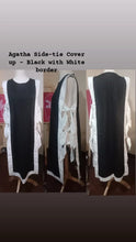 Load image into Gallery viewer, Agatha Side-tie Cover Up - Black with White Border