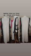 Load image into Gallery viewer, Agatha Side-tie Cover Up - Beige w/ Black Border