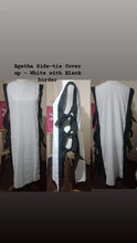 Load image into Gallery viewer, Agatha Side-tie Cover Up - White w/ Black Border