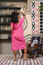 Load image into Gallery viewer, Papiya Caftan - Pink with Orange Palms
