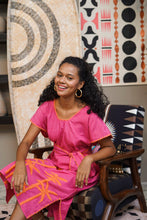 Load image into Gallery viewer, Papiya Caftan - Pink with Orange Palms