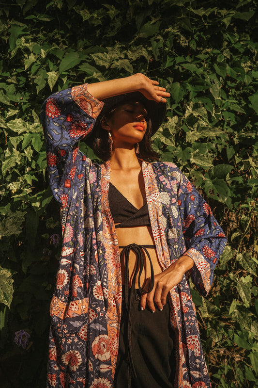 Joba Patched Kimono - Blue