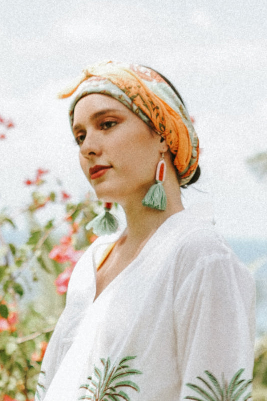 Yana Tassel Drop Earrings - Mint