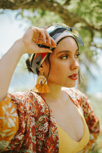Load image into Gallery viewer, Maya Arc Tassel Earrings - Marigold