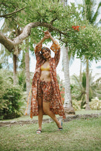 Load image into Gallery viewer, Johari Kimono + Shorts Set - Rust & Foliage