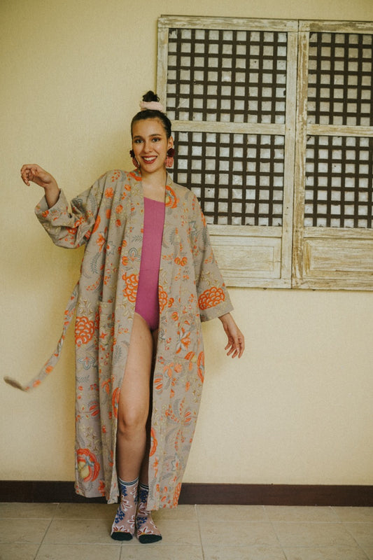 17HM Waki Waffle Robe - Grey