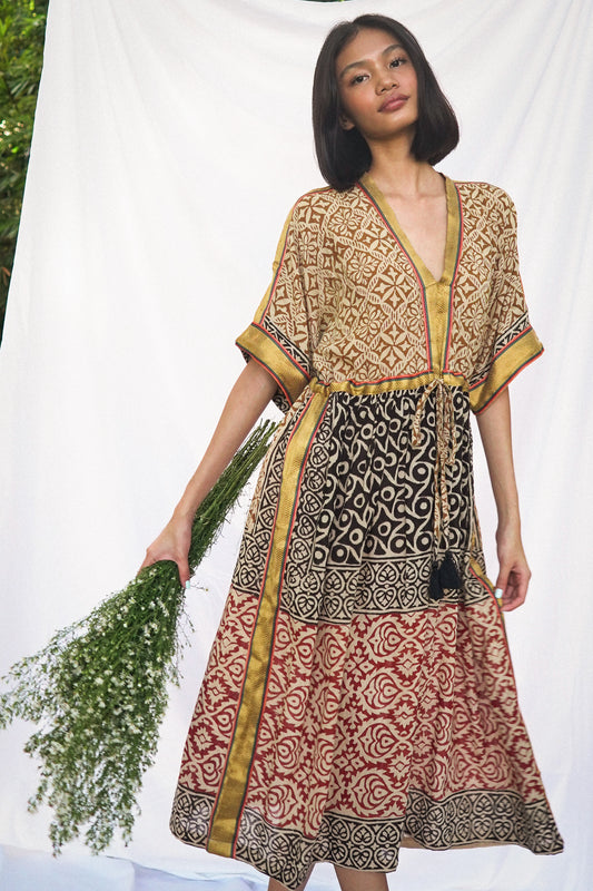 Bagru Midi Dress - Design 1