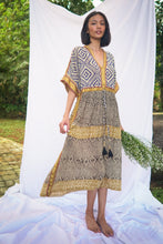 Load image into Gallery viewer, Bagru Midi Dress - Design 2
