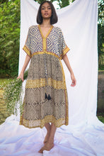 Load image into Gallery viewer, Bagru Midi Dress - Design 2
