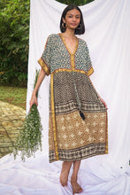 Load image into Gallery viewer, Bagru Midi Dress - Design 3