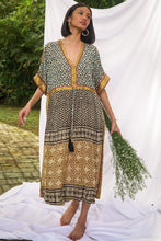 Load image into Gallery viewer, Bagru Midi Dress - Design 3