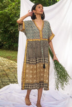 Load image into Gallery viewer, Bagru Midi Dress - Design 3