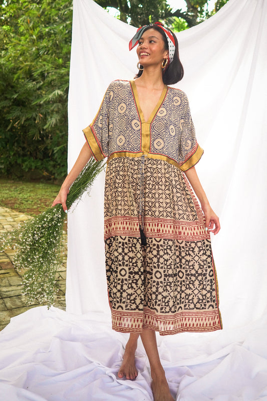 Bagru Midi Dress - Design 4