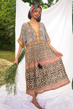 Load image into Gallery viewer, Bagru Midi Dress - Design 4