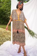 Load image into Gallery viewer, Bagru Midi Dress - Design 4
