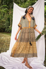 Load image into Gallery viewer, Bagru Midi Dress - Design 5