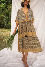 Load image into Gallery viewer, Bagru Midi Dress - Design 6