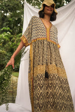 Load image into Gallery viewer, Bagru Midi Dress - Design 6