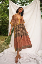 Load image into Gallery viewer, Bagru Midi Dress - Design 7