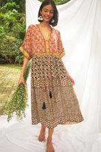 Load image into Gallery viewer, Bagru Midi Dress - Design 8