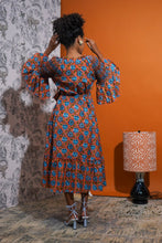Load image into Gallery viewer, Pimenton Bell Sleeve Dress (Tangerine)