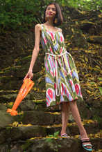 Load image into Gallery viewer, Cosana Multiway Tie Strap Sundress - Green Ikat