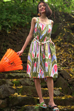 Load image into Gallery viewer, Cosana Multiway Tie Strap Sundress - Green Ikat