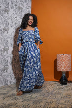 Load image into Gallery viewer, Guajillo Peplum Top (Navy)
