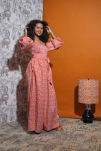 Load image into Gallery viewer, Pasilla Peasant Sleeve Jumpsuit (Grapefruit)