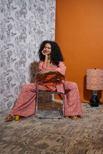 Load image into Gallery viewer, Pasilla Peasant Sleeve Jumpsuit (Grapefruit)