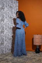 Load image into Gallery viewer, Pasilla Peasant Sleeve Jumpsuit (Azure)