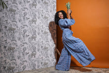 Load image into Gallery viewer, Pasilla Peasant Sleeve Jumpsuit (Azure)