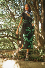 Load image into Gallery viewer, Papiya Caftan - Black with Green Palms