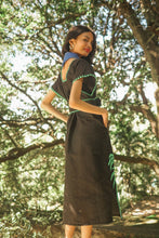 Load image into Gallery viewer, Papiya Caftan - Black with Green Palms
