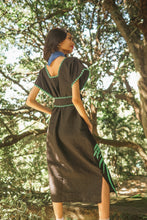 Load image into Gallery viewer, Papiya Caftan - Black with Green Palms