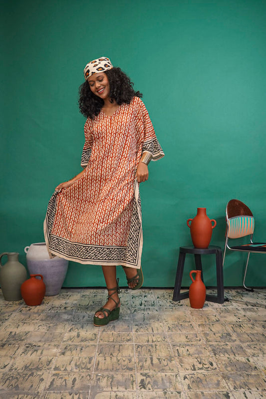 Bagru Caftan - Design 10