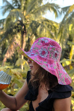 Load image into Gallery viewer, Wyra Reversible Wide Brim Hat - Yellow/Fuschia
