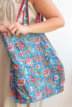 Load image into Gallery viewer, Wada Reversible Tote Bag - Aqua/Blue