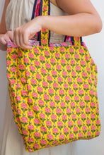 Load image into Gallery viewer, Wada Reversible Tote Bag - Yellow/Fuschia