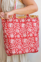 Load image into Gallery viewer, Wada Reversible Tote Bag - Mustard/Red