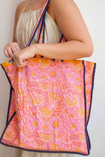 Load image into Gallery viewer, Wada Reversible Tote Bag - Orange/Pink