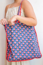 Load image into Gallery viewer, Wada Reversible Tote Bag - Blue/White