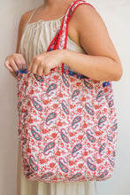 Load image into Gallery viewer, Wada Reversible Tote Bag - Blue/White