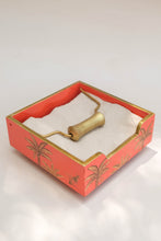 Load image into Gallery viewer, Napkin Holder with Paper Weight - Sunset Palm