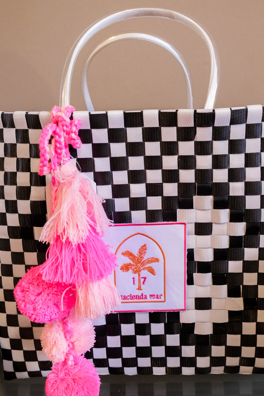 Pompom and Tassel Bag Charm - Rosas