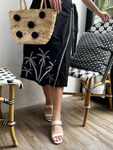 Load image into Gallery viewer, Papiya Wrap Skirt - Black with White Palms