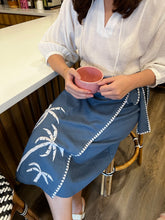 Load image into Gallery viewer, Papiya Wrap Skirt - Blue with White Palms